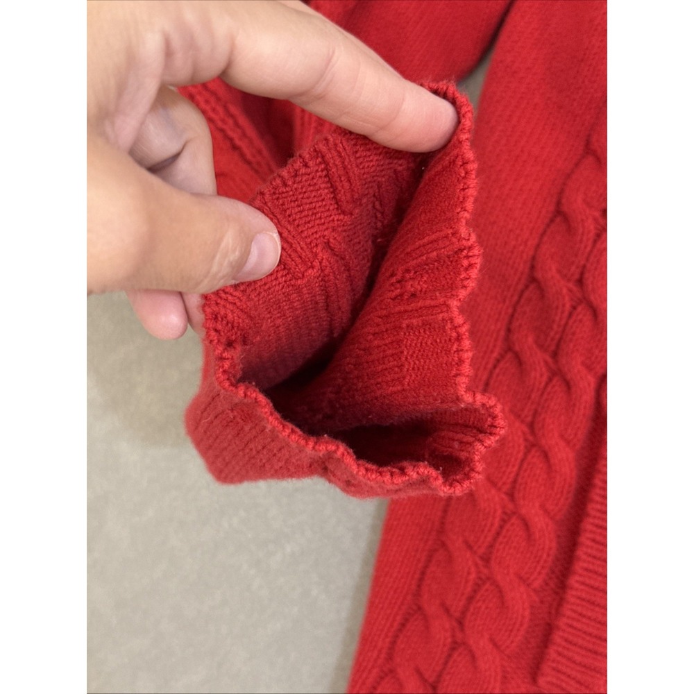 Vintage 90s Cable Knit Zip Up Cardigan Sweater XL Pockets Y2K Full Zip Preppy‎ - Picture 6 of 16